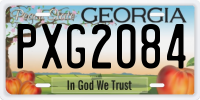 GA license plate PXG2084