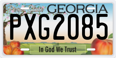GA license plate PXG2085