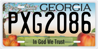 GA license plate PXG2086