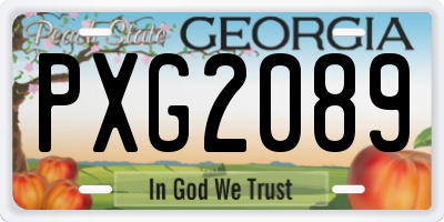 GA license plate PXG2089
