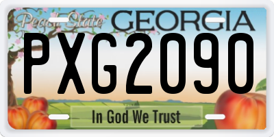 GA license plate PXG2090