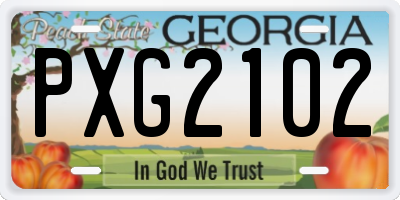 GA license plate PXG2102