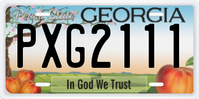 GA license plate PXG2111