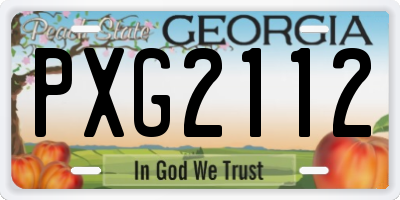 GA license plate PXG2112