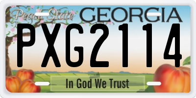 GA license plate PXG2114