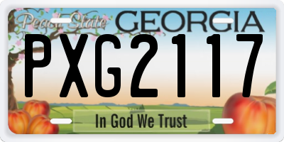 GA license plate PXG2117