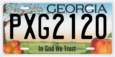 GA license plate PXG2120