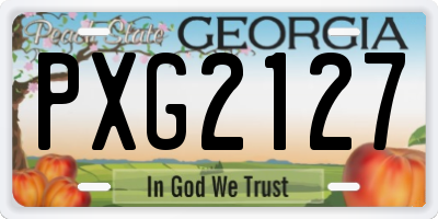 GA license plate PXG2127