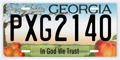 GA license plate PXG2140