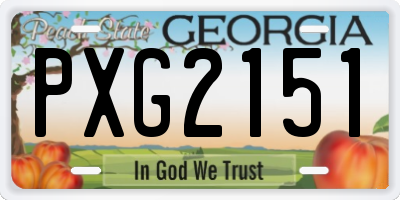 GA license plate PXG2151