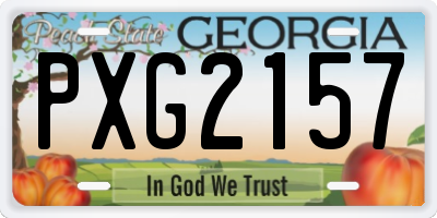 GA license plate PXG2157