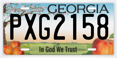 GA license plate PXG2158