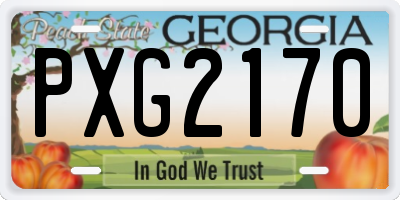GA license plate PXG2170