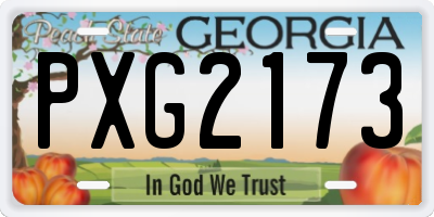 GA license plate PXG2173
