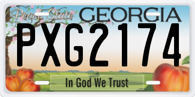 GA license plate PXG2174