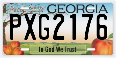 GA license plate PXG2176