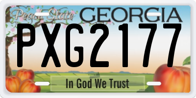 GA license plate PXG2177