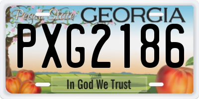 GA license plate PXG2186