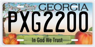 GA license plate PXG2200