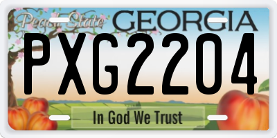 GA license plate PXG2204