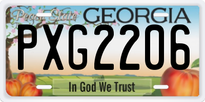 GA license plate PXG2206