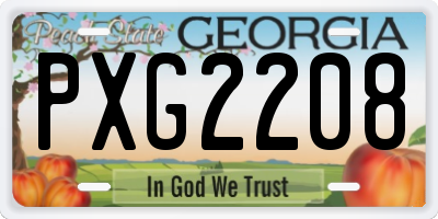 GA license plate PXG2208