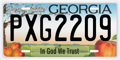 GA license plate PXG2209
