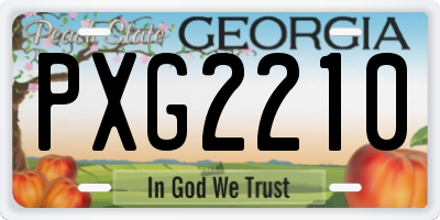GA license plate PXG2210