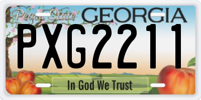GA license plate PXG2211