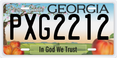 GA license plate PXG2212