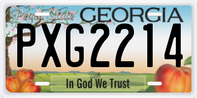 GA license plate PXG2214