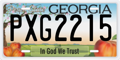 GA license plate PXG2215