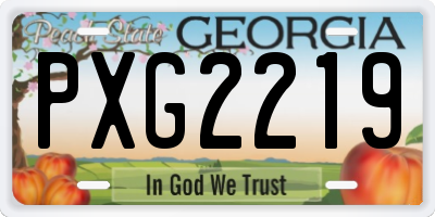 GA license plate PXG2219