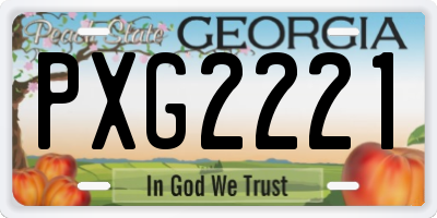 GA license plate PXG2221