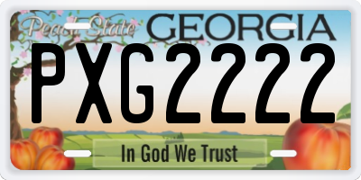 GA license plate PXG2222