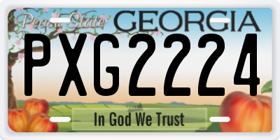 GA license plate PXG2224