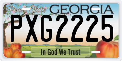 GA license plate PXG2225