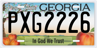 GA license plate PXG2226