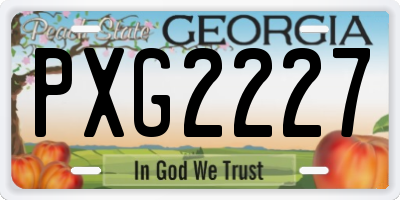 GA license plate PXG2227