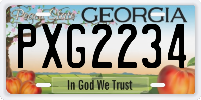 GA license plate PXG2234