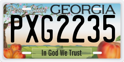 GA license plate PXG2235