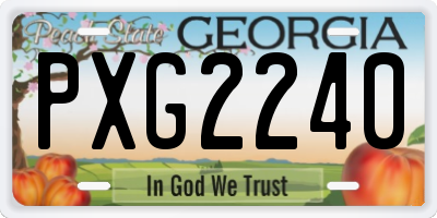 GA license plate PXG2240