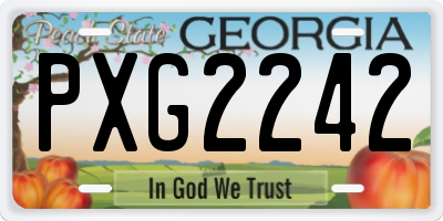 GA license plate PXG2242