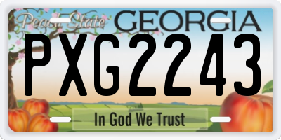 GA license plate PXG2243