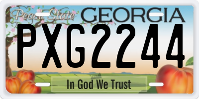 GA license plate PXG2244