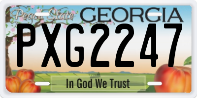GA license plate PXG2247