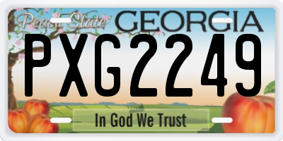 GA license plate PXG2249