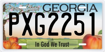 GA license plate PXG2251