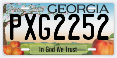 GA license plate PXG2252
