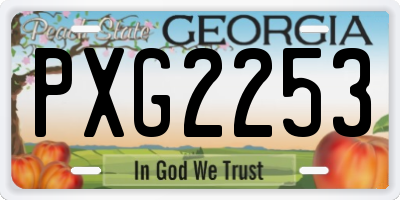 GA license plate PXG2253